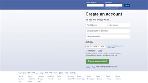 facebook login free facebook